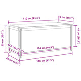 Storage Box Solid Oak Wood 42000875