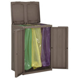 Trash Bin with 2 Doors Brown 65x45x88 cm PP 151225