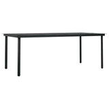 Dining Set Black Powder-coated steel, glass, cotton rope Large 3099142