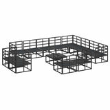 Garden Sofa Set with Cushion 13 pcs Black Aluminium 3378935