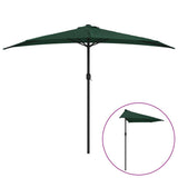 Garden Parasol with Aluminium Pole Green 300x155 cm Half 44592
