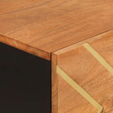 Side Cabinet Brown and Black 80x33.5x75 cm Solid Wood Mango 356810