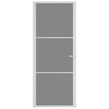 Interior Door 83x201.5 cm White ESG Glass and Aluminium 350585