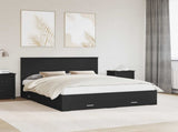 Bed Frame with Headboard Black 160 x 200 cm Engineered Wood 3411281