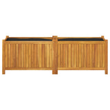 Garden Planter with Liner 153x38.5x50 cm Solid Wood Acacia 366442