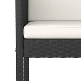 7 Piece Garden Bar Set with Cushions Black Poly Rattan 3203927