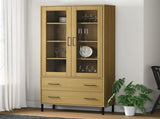 Bookcase with Metal Legs Brown 85x35x172.5 cm Solid Wood OSLO 350991
