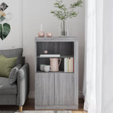 Side Cabinet with LED Lights Grey Sonoma Engineered Wood 836628