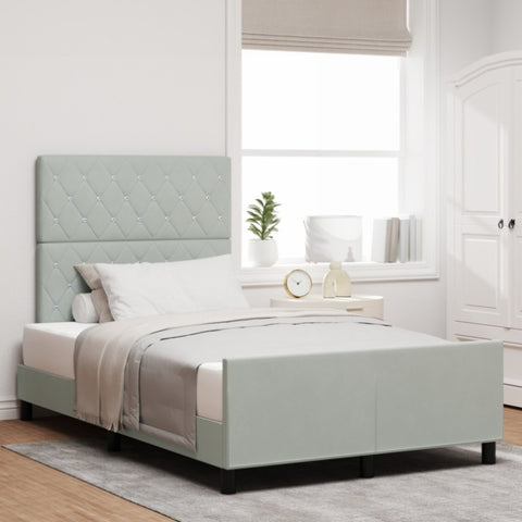 ZNTS Bed Frame Light Grey 120x200 cm Velvet 3344867