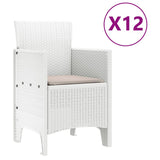 Garden Dining Set 13 pcs White Polt rattan 3378783