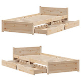 Bed Frame without Mattress 75x190 cm Small Single Solid Wood Pine 3301672