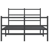 Metal Bed Frame without Mattress with Footboard Black 120x190cm 355380