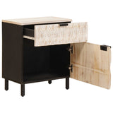 Bedside Cabinet White 50 x 33 x 60 cm Solid Mango Wood 4017872