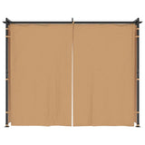 Gazebo with Curtains 3x3 m Taupe Steel 313897