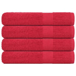 ZNTS Sauna Towels 4 pcs Red 80x200 cm 360 gsm 100% Cotton 136936