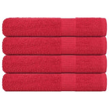 ZNTS Sauna Towels 4 pcs Red 80x200 cm 360 gsm 100% Cotton 136936