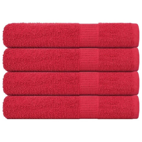 ZNTS Sauna Towels 4 pcs Red 80x200 cm 360 gsm 100% Cotton 136936
