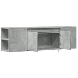 TV Wall Cabinet with LED Lights Concrete Grey 135x31x39.5 cm 852386