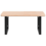 Basin Shelf Wall Mounted Steel and Solid Wood Oak 3302461