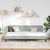 Corner Bed Frame with Headboard Light Grey 100 x 200 cm Velvet 42016616