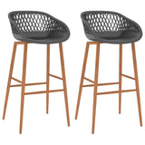 ZNTS Bar Chairs 2 pcs Grey 248154