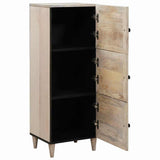 Highboard White 40 x 33 x 110 cm Solid mango wood 4018145