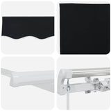 Retractable Awning Black 350 x 250 cm Polyester and Aluminium 3330321