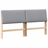 Upholstered Headboard Light Grey 180 cm Solid Pine Wood 879269