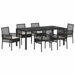 Garden Dining Set 7 pcs Black Poly rattan 3334859