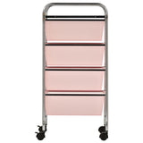 4-Drawer Mobile Storage Trolley Pink Plastic 320400