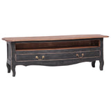 283901 TV Cabinet 120x30x40 cm Black Solid Mahogany Wood