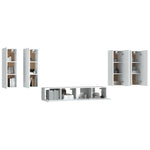 ZNTS 6 Piece TV Cabinet Set White Engineered Wood 3114342