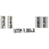 ZNTS 6 Piece TV Cabinet Set White Engineered Wood 3114342