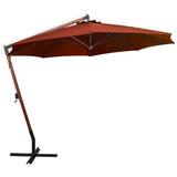 Hanging Garden Parasol with Pole Terracotta 3.5x2.9 m Solid Fir Wood 313771