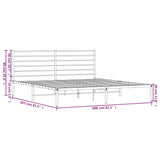 Metal Bed Frame without Mattress with Headboard White 200x200cm 352375