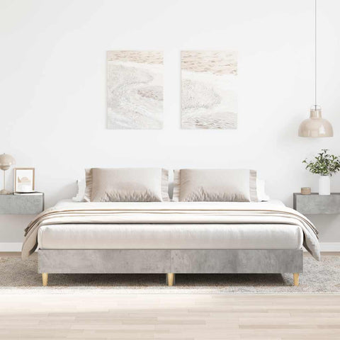 Bed Frame No Mattress Concrete Grey 200x200 cm Engineered Wood 3328702