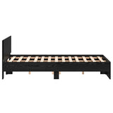 Bed Frame Black Oak 193 x 125 x 70 cm Engineered Wood 3376062