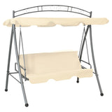 43241 Outdoor Convertible Swing Bench with Canopy Sand White