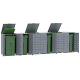 Wheelie Bin Storage for 6 Bins Grey 414x79x117 cm Steel 3279991