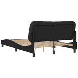 Bed Frame without Mattress "Hvar" Black 135x190 cm Double Faux Leather 3208050