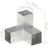 Post Connectors 4 pcs Y Shape Galvanised Metal 81x81 mm 145466
