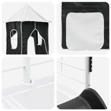 Kids'Loft Bed Frame White and Black 107 x 200 cm Metal 42020898