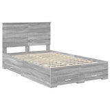 Bed Frame with Drawer Grey Sonoma 120 x 190 cm Engineered Wood 3411337