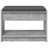 Hall Bench with Cushion Concrete Grey 63 x 38 x 45 cm 891571