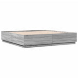 Bed Frame without Mattress Grey Sonoma 200x200 cm 3209679