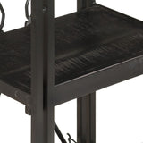 Bookcase Black Solid mango wood and powder-coated steel Medium 320625
