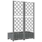 Garden Planter with Trellis Light Grey 80x40x121.5 cm PP 153271