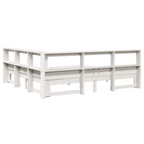 Bookcase Bed without Mattress White 180x200 cm Super King Solid Wood Pine 3324374