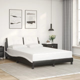 Bed Frame without Mattress "Zadar" Black and White 140x190 cm Faux Leather 3208182