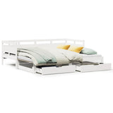 Daybed with Trundle and Drawers without Mattress White 90x200 cm 3302232